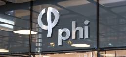Bild PHI Logo auf Fassade Mockup